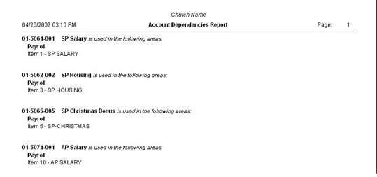 Church Fund Accounting Chart Of Accounts